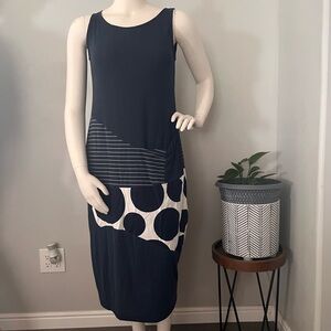 Elegant Navy and White Dress